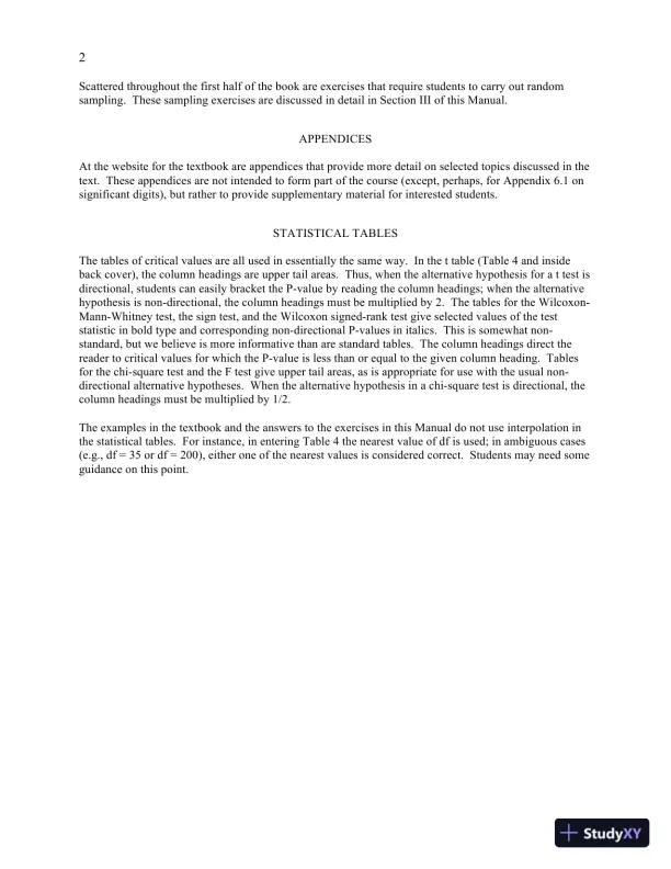 Solution Manual for Statistics for the Life Sciences, 5th Edition - Page 5 preview image