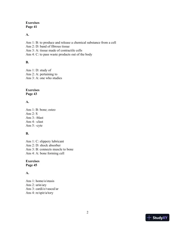 Solution Manual For Medical Language for Modern Health Care, 4th Edition - Page 10 preview image
