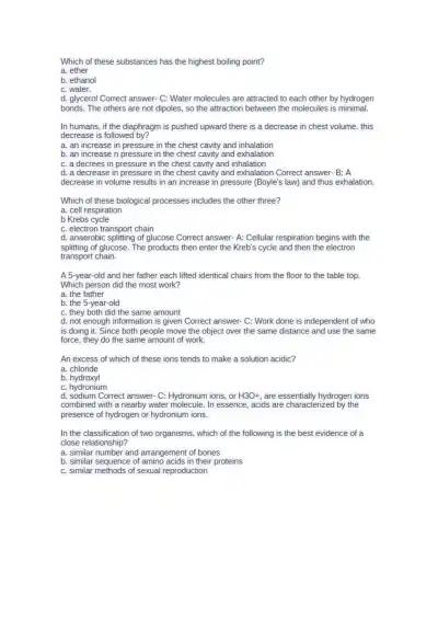 ATI TEAS Test Science Questions and Answers - Page 6 preview image
