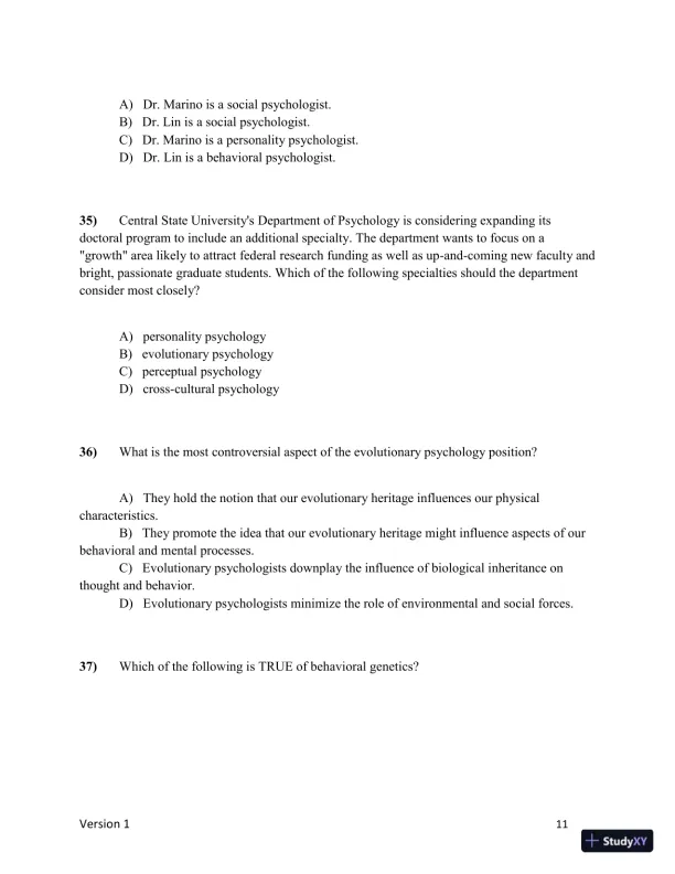 Test Bank for Understanding Psychology, 15th Edition (Chapters 1-5) - Page 12 preview image