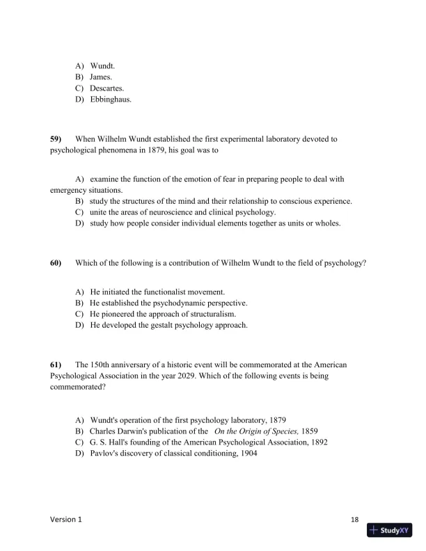Test Bank for Understanding Psychology, 15th Edition (Chapters 1-5) - Page 19 preview image