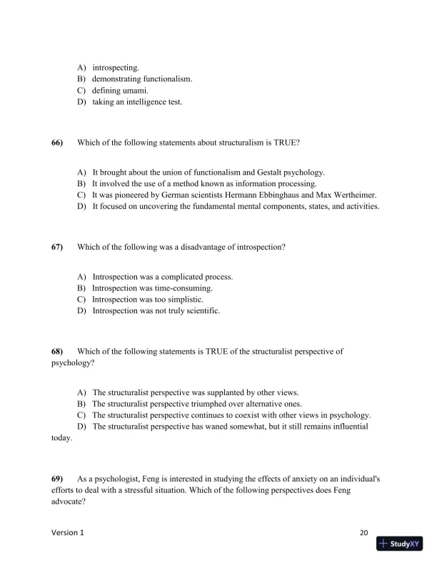 Test Bank for Understanding Psychology, 15th Edition (Chapters 1-5) - Page 21 preview image