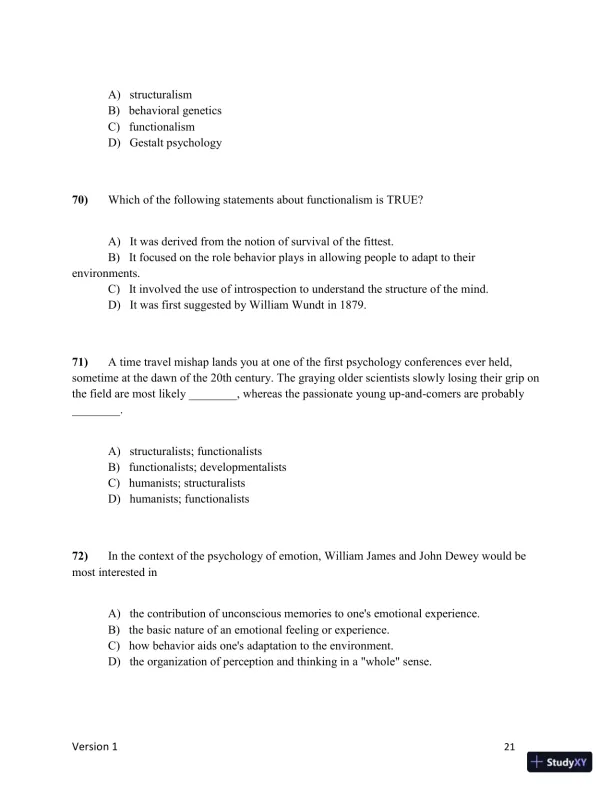 Test Bank for Understanding Psychology, 15th Edition (Chapters 1-5) - Page 22 preview image