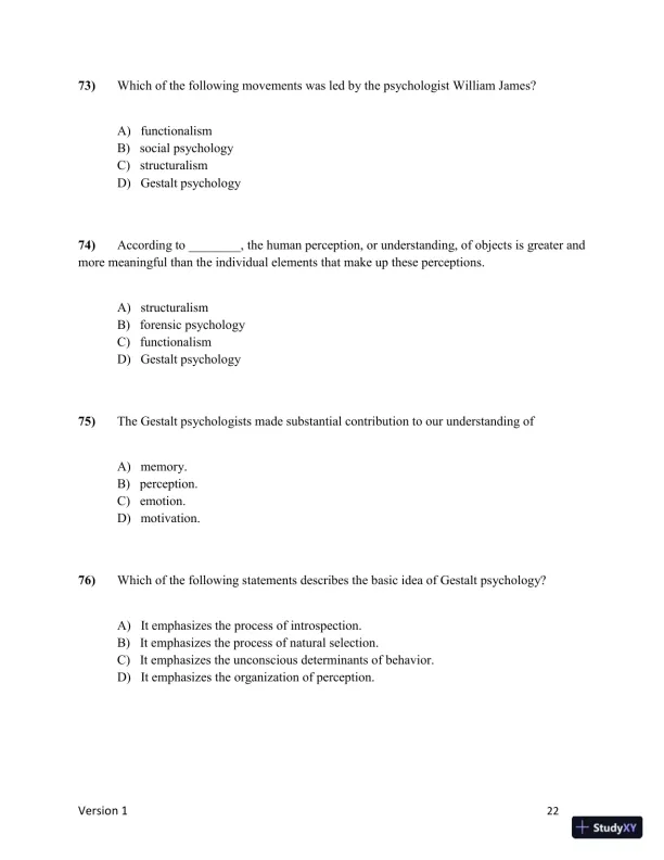 Test Bank for Understanding Psychology, 15th Edition (Chapters 1-5) - Page 23 preview image