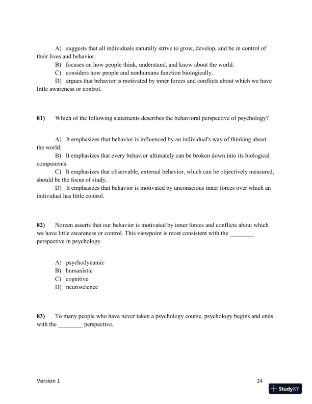 Test Bank for Understanding Psychology, 15th Edition (Chapters 1-5) - Page 25 preview image