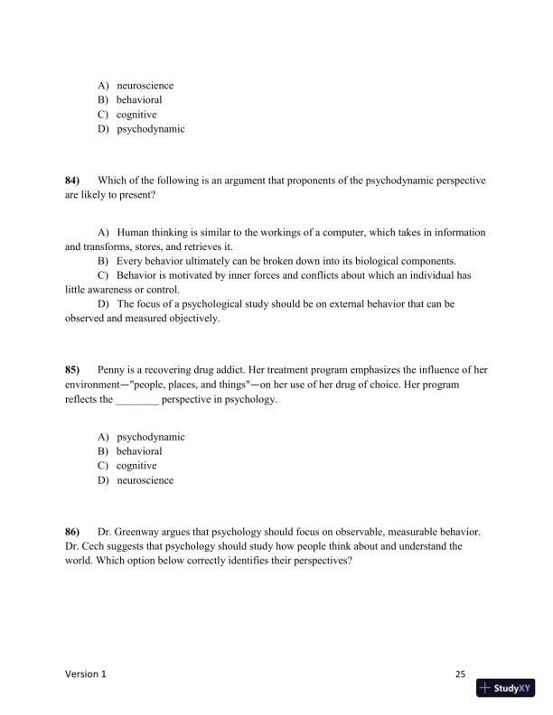 Test Bank for Understanding Psychology, 15th Edition (Chapters 1-5) - Page 26 preview image