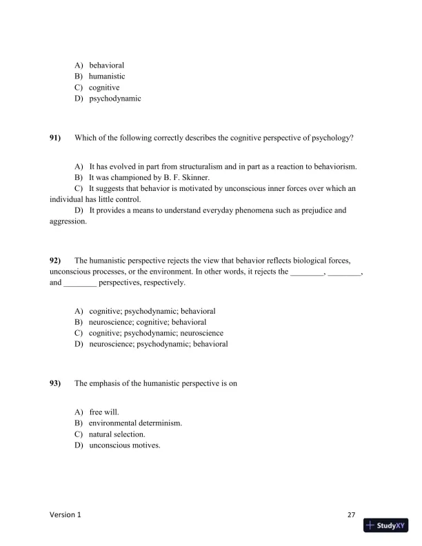 Test Bank for Understanding Psychology, 15th Edition (Chapters 1-5) - Page 28 preview image