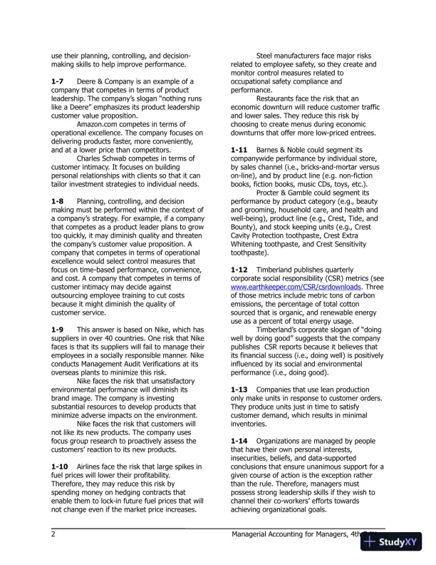 Managerial Accounting for Managers 4th Edition Solution Manual - Page 3 preview image