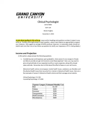 Clinical Psychologist - Page 1 preview image