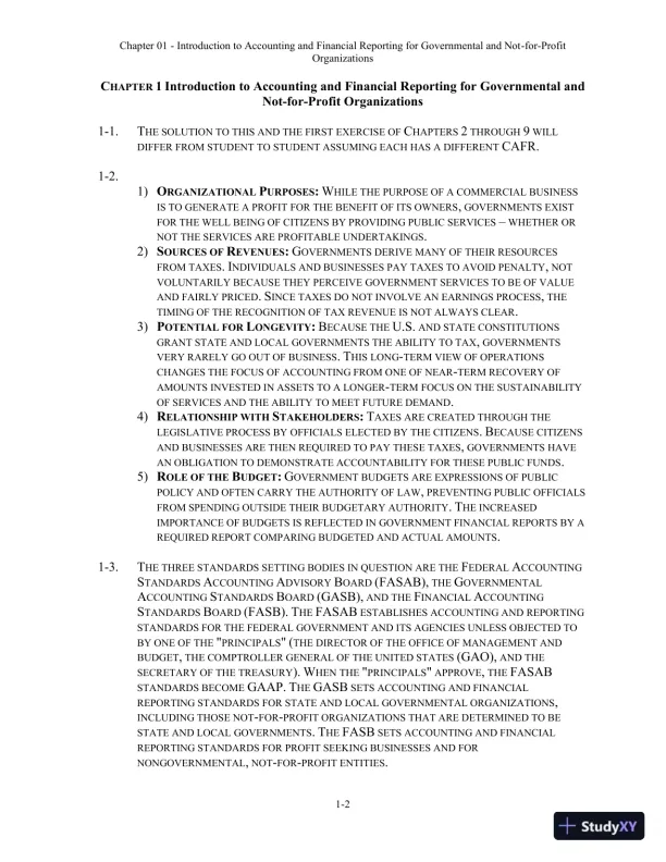 Solution Manual For Essentials of Accounting for Governmental and Not-for-Profit Organizations, 14th Edition - Page 3 preview image