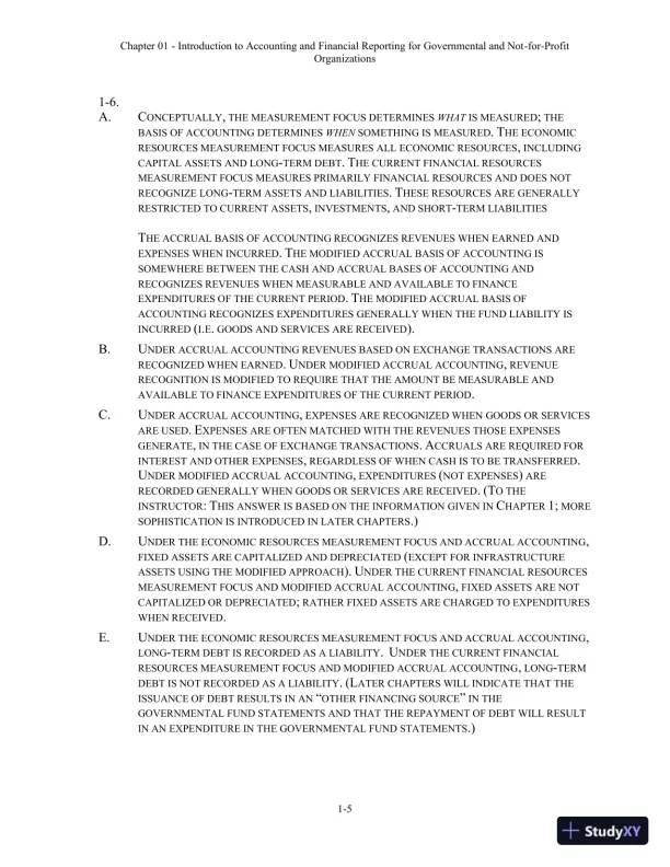 Solution Manual For Essentials of Accounting for Governmental and Not-for-Profit Organizations, 14th Edition - Page 6 preview image
