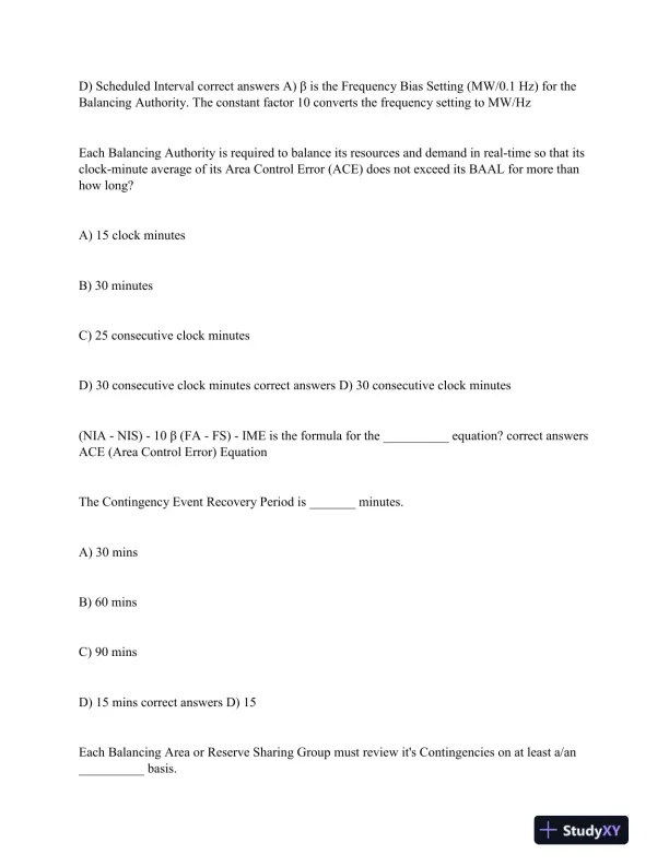 NERC Others Certification Exam With Answers (115 Solved Questions) - Page 7 preview image