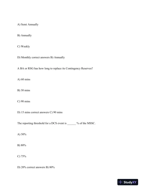 NERC Others Certification Exam With Answers (115 Solved Questions) - Page 8 preview image