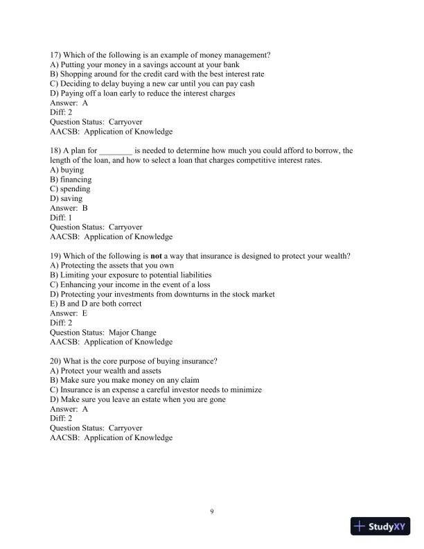 Test Bank for Personal Finance, 7th Edition - Page 11 preview image