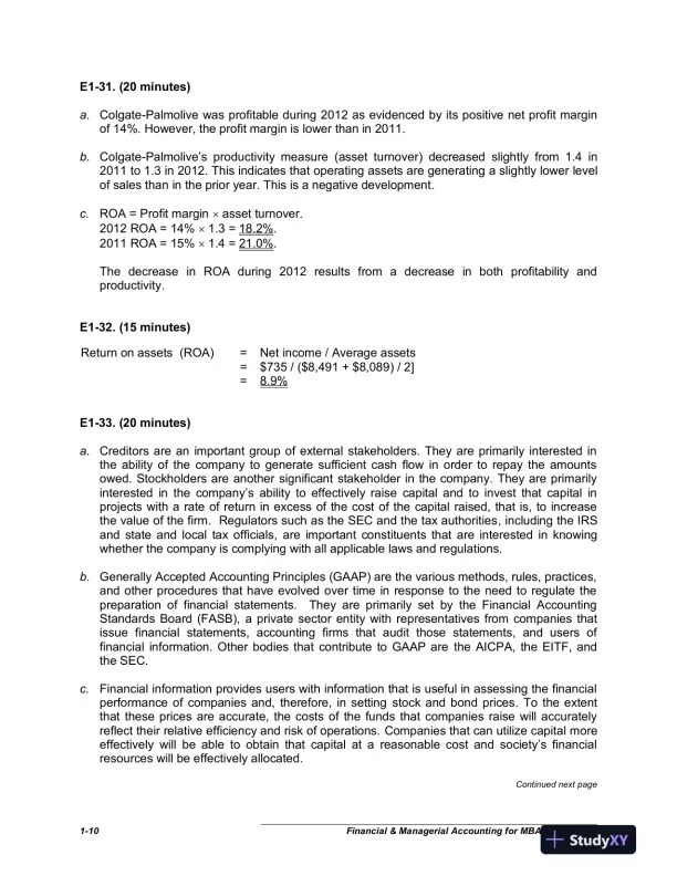 Financial And Managerial Accounting For MBAs, 4th Edition Solution Manual - Page 11 preview image