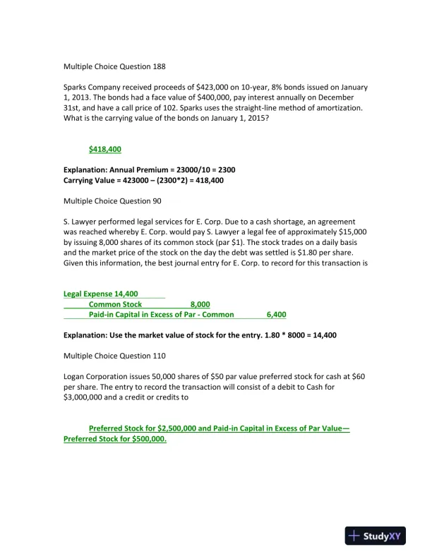 ACC 291 Final Exam Study Guide - Page 3 preview image