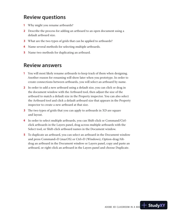 Lecture Notes for Adobe XD Classroom in a Book (2020 release) - Page 16 preview image