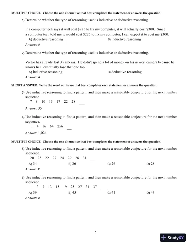 Test Bank For Math in Our World, 4th Edition - Page 1 preview image