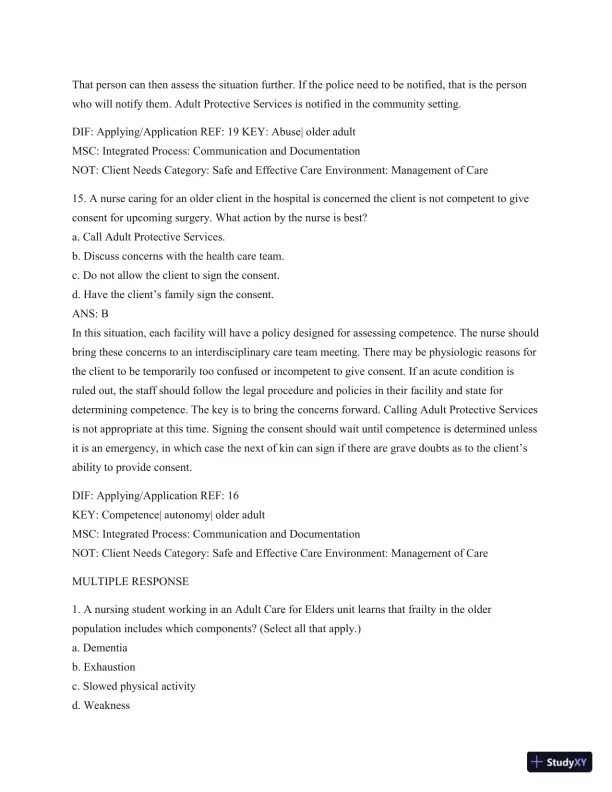 Test Bank For Medical-Surgical Nursing: Patient-Centered Collaborative Care (2 Volume Set), 8th Edition - Page 18 preview image