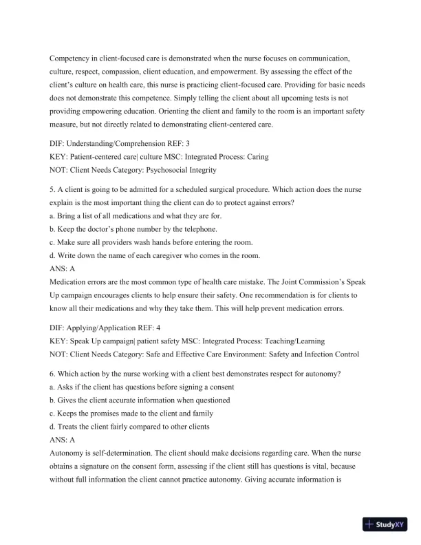 Test Bank For Medical-Surgical Nursing: Patient-Centered Collaborative Care (2 Volume Set), 8th Edition - Page 4 preview image