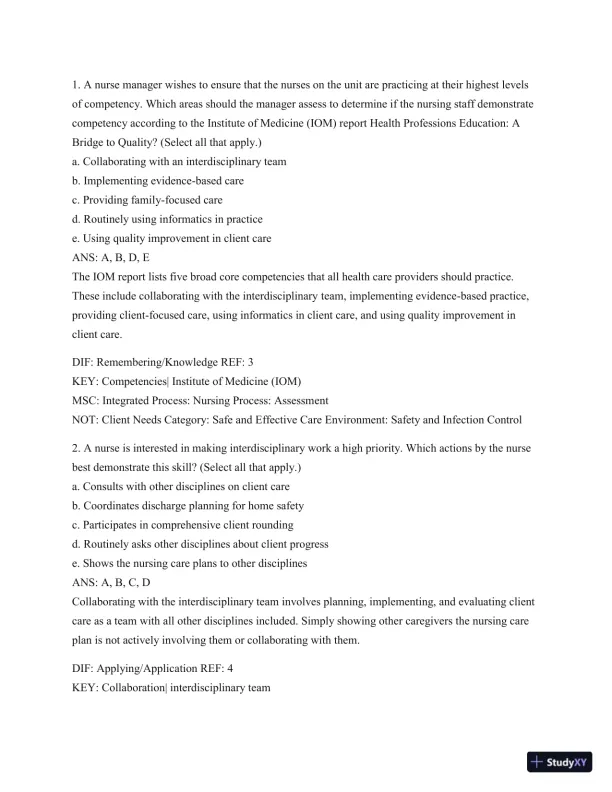 Test Bank For Medical-Surgical Nursing: Patient-Centered Collaborative Care (2 Volume Set), 8th Edition - Page 8 preview image
