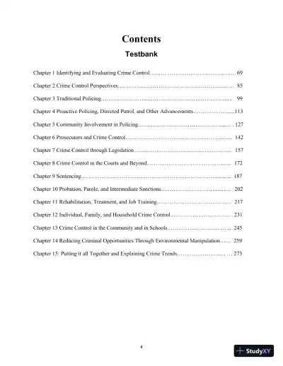 Test Bank for Crime Control In America: What Works, 4th Edition - Page 1 preview image