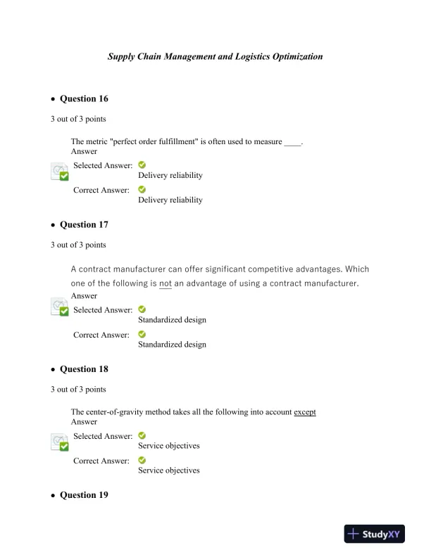 Supply Chain Management and Logistics Optimization - Page 1 preview image