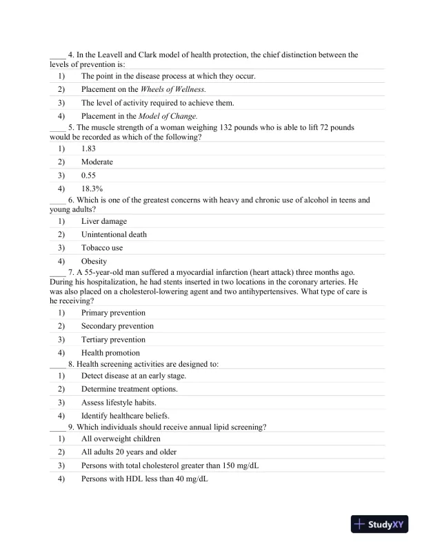 Test Bank For CURRENT Medical Diagnosis and Treatment 2019, 58th Edition - Page 11 preview image