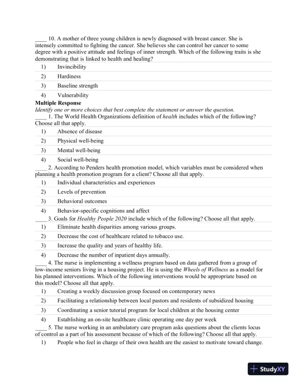Test Bank For CURRENT Medical Diagnosis and Treatment 2019, 58th Edition - Page 12 preview image