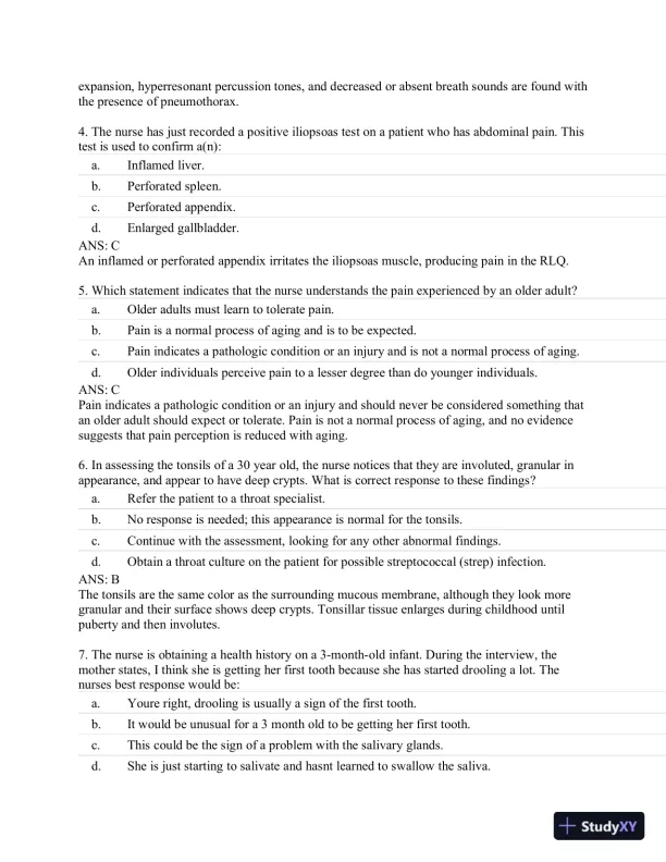 Test Bank For CURRENT Medical Diagnosis and Treatment 2019, 58th Edition - Page 17 preview image