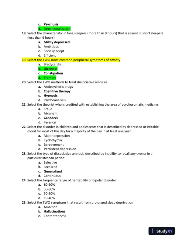 Pharmacology Midterm Exam With Answers (140 Solved Questions) - Page 4 preview image