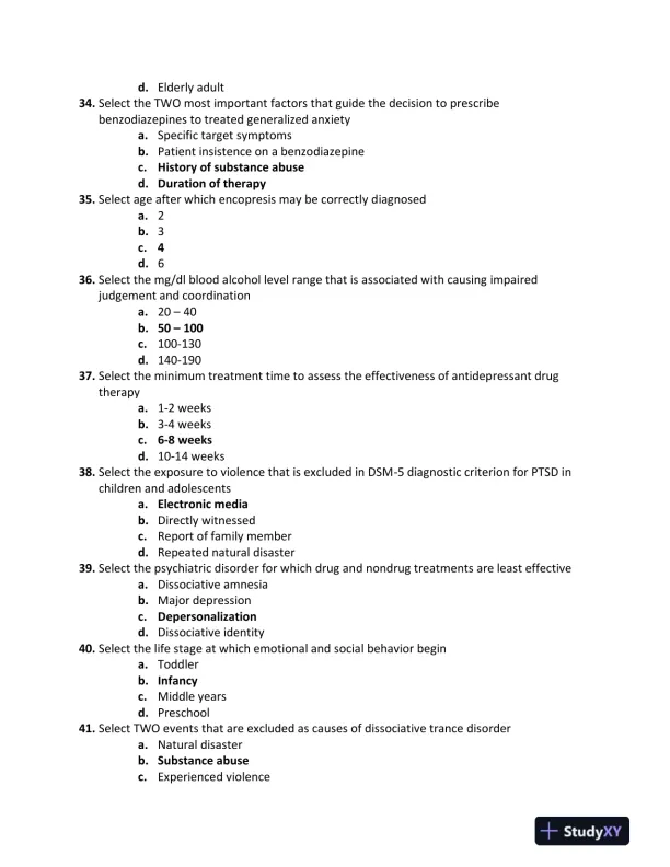 Pharmacology Midterm Exam With Answers (140 Solved Questions) - Page 6 preview image