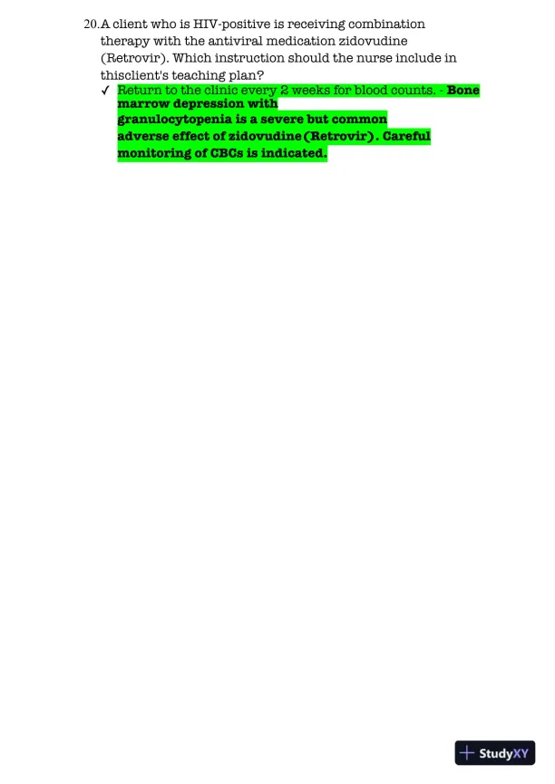 NR293 Chamberlain College of Nursing Advanced Pharmacology Practice Exam With Answers (125 Solved Questions) - Page 8 preview image