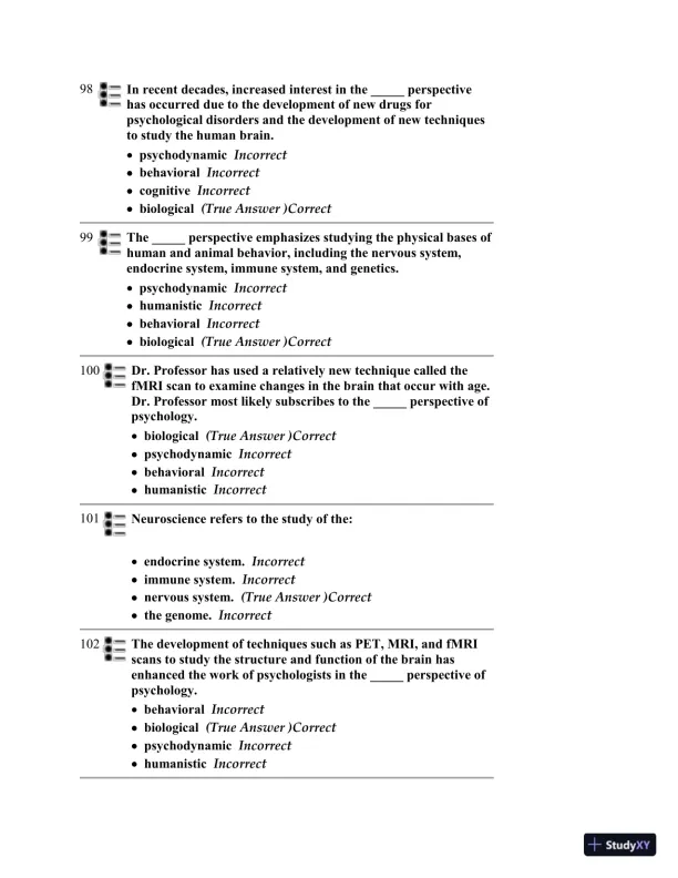 Test Bank for Psychology, 6th Edition - Page 29 preview image