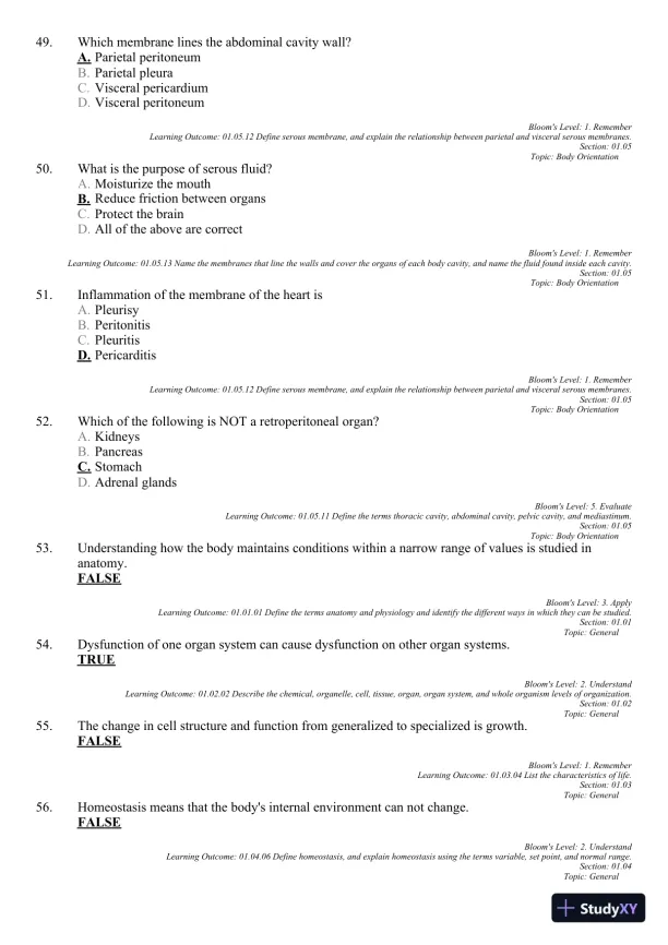 Seeley's Principles of Anatomy and Physiology 2nd Edition Test Bank - Page 17 preview image
