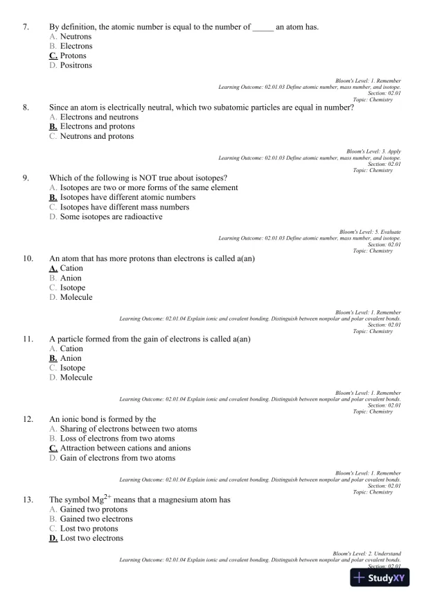 Seeley's Principles of Anatomy and Physiology 2nd Edition Test Bank - Page 30 preview image