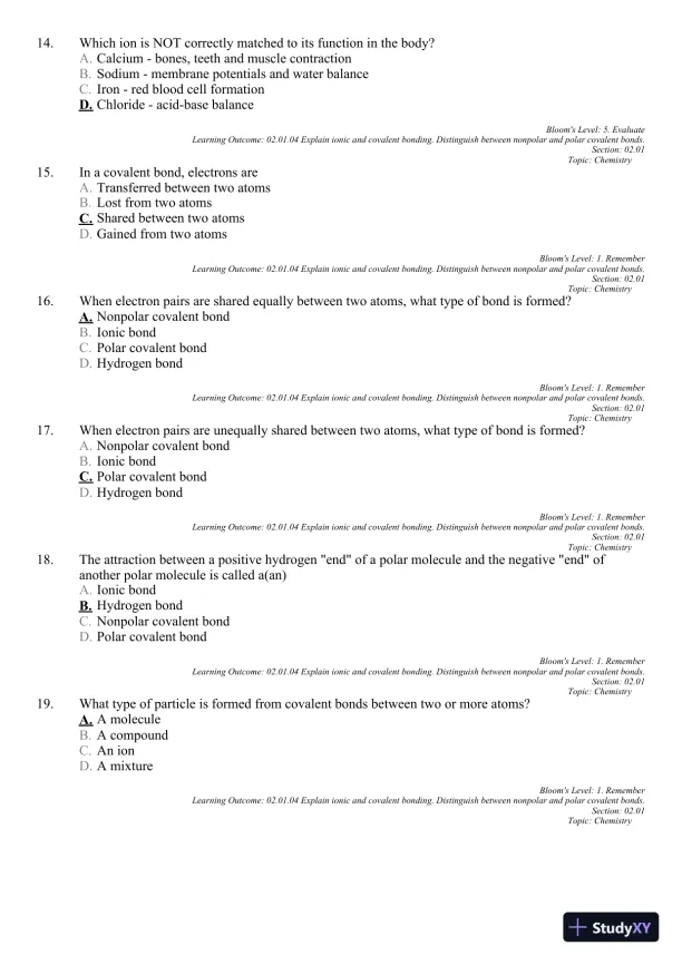 Seeley's Principles of Anatomy and Physiology 2nd Edition Test Bank - Page 31 preview image