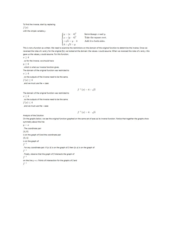 Inverses and Radical Functions - Page 2 preview image