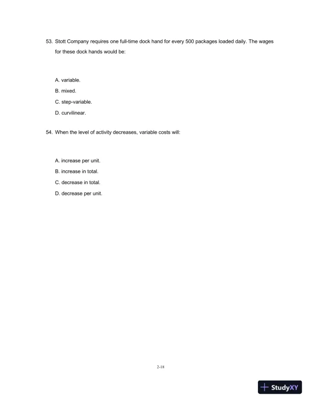 Test Bank For Managerial Accounting, 15th Edition - Page 14 preview image