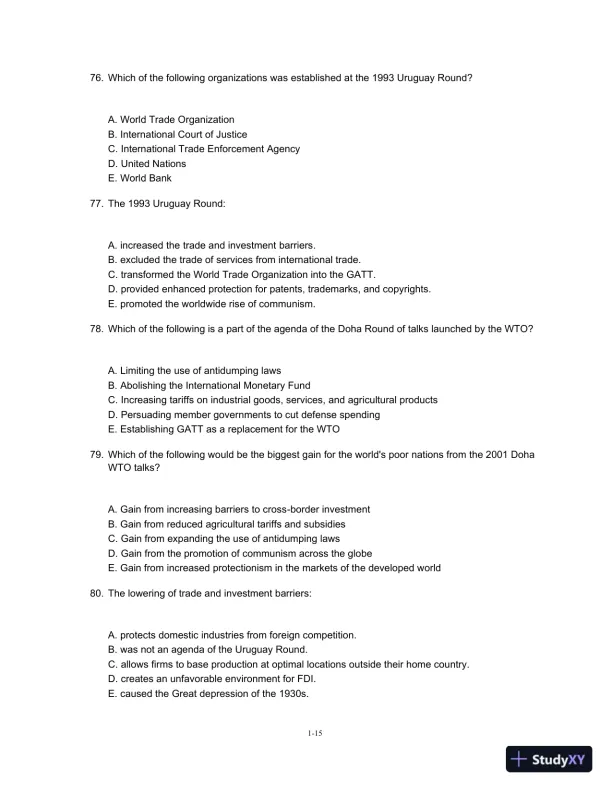 Test Bank For Global Business Today, 8th Edition - Page 16 preview image