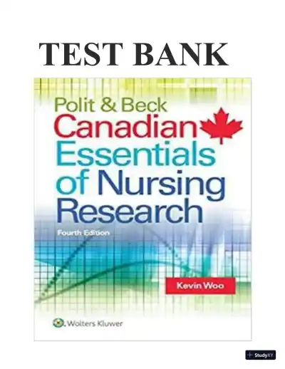 Test Bank for Polit & Beck Canadian Essentials of Nursing Research, 4th Edition (Chapters 1-18) - Page 1 preview image
