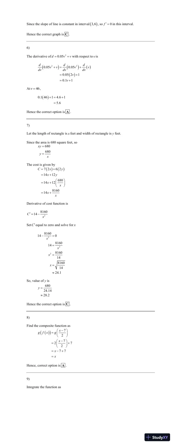 Advanced Calculus and Mathematical Analysis: Derivatives, Integrals, and Graphical Analysis - Page 3 preview image