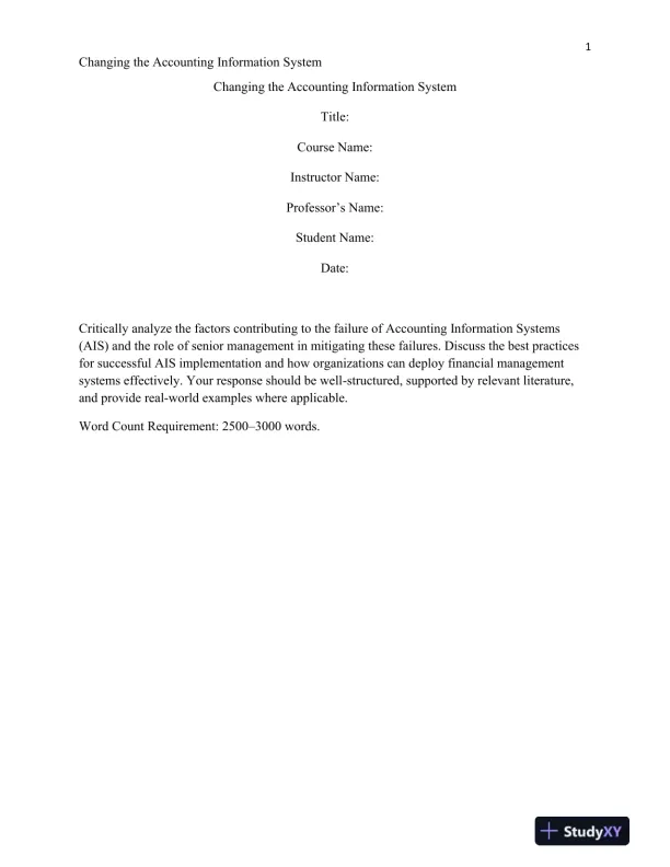 Changing the Accounting Information System - Page 1 preview image