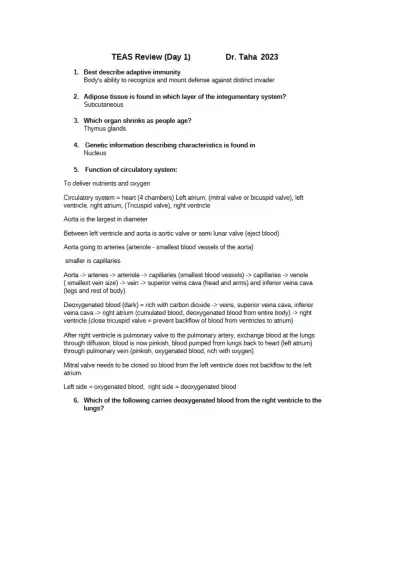 TEAS Review 4 - Page 1 preview image