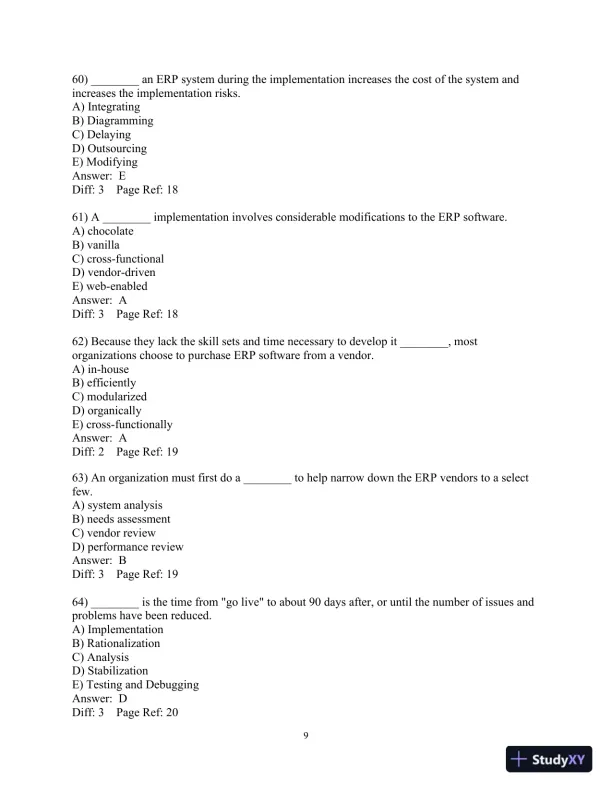 Test Bank For Enterprise Systems For Management, 2nd Edition - Page 10 preview image