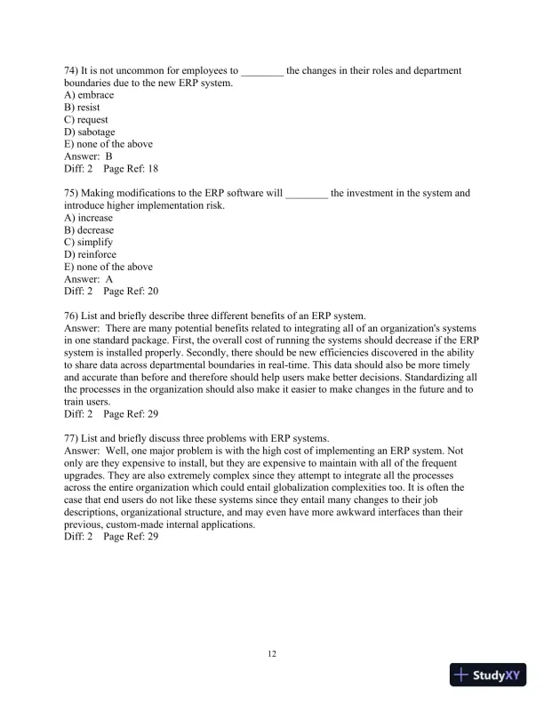 Test Bank For Enterprise Systems For Management, 2nd Edition - Page 13 preview image