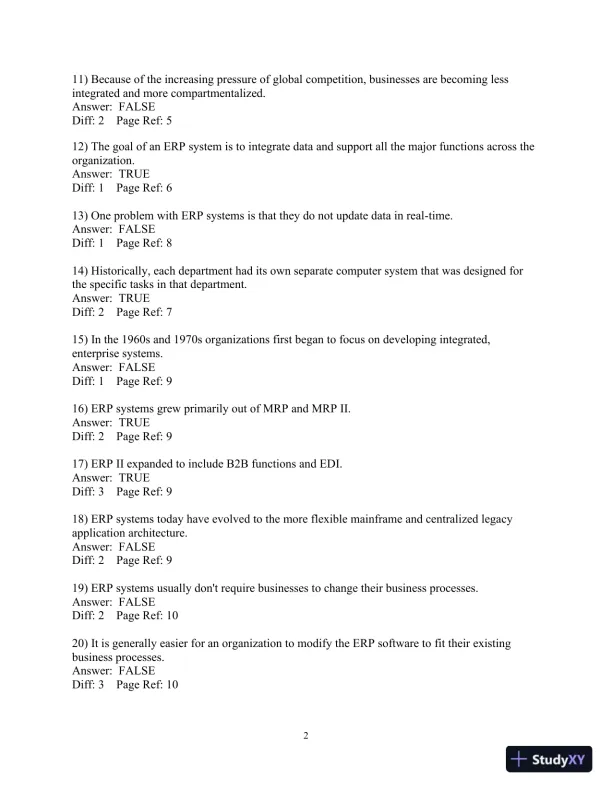 Test Bank For Enterprise Systems For Management, 2nd Edition - Page 3 preview image