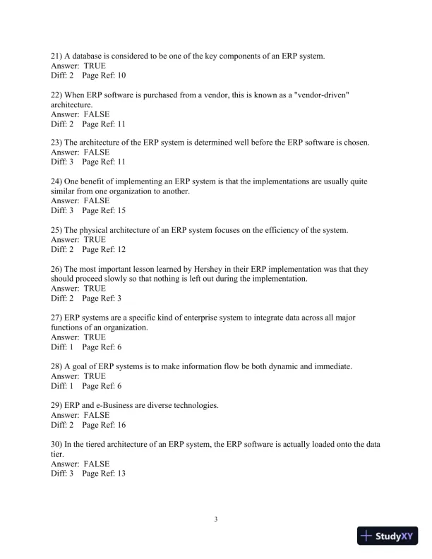 Test Bank For Enterprise Systems For Management, 2nd Edition - Page 4 preview image