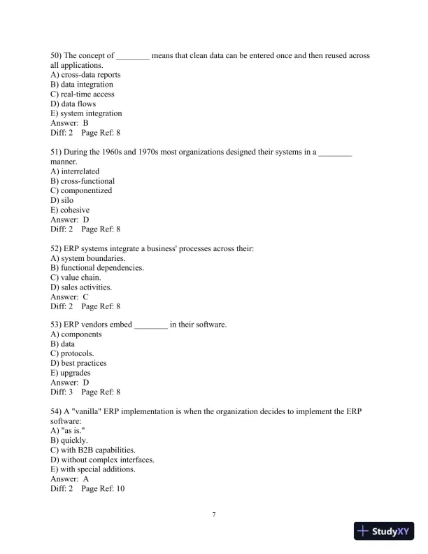 Test Bank For Enterprise Systems For Management, 2nd Edition - Page 8 preview image