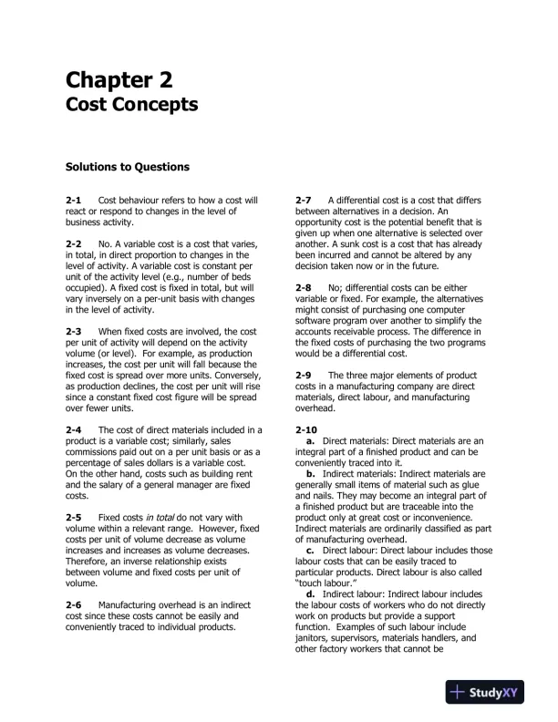 Introduction To Managerial Accounting, Fifth Canadian Edition Solution Manual - Page 8 preview image